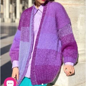 💗 ROSE CARMINE Mohair Purple Love Long Jacket New w/tags $595 One Size fits all